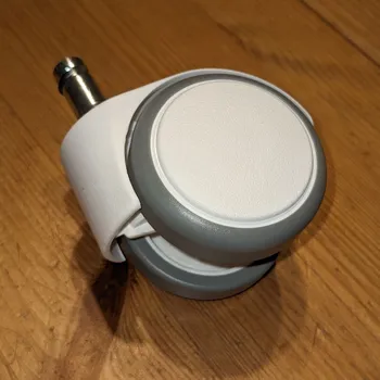 Pojezdové kolečko kolečko pro kancelářská křesla, 50mm, guma, dřík 11mm, bílé, 1ks