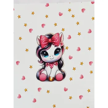 Panel - Teplákovina- Sedící jednorožec s mašlí 50x45