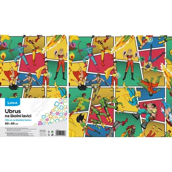 LUMA Ubrus na školní lavici 50 x 65 cm, superhrdinové
