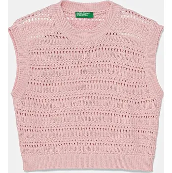Dětská vesta United Colors of Benetton 104FC108M.G.Seasonal růžová 03X, vel. 122
