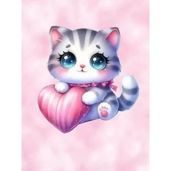 Panel - Teplákovina- Koťátko se srdíčkem 50x45