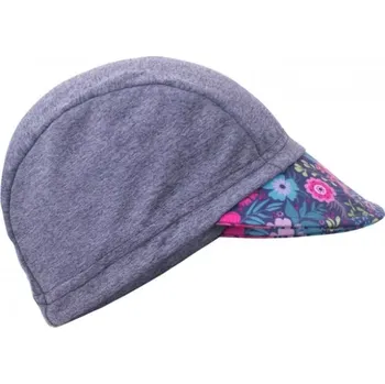 Čepice Unuo Funkční čepice s kšiltem UV 50+ Květinky Šedá XS (42-44 cm)