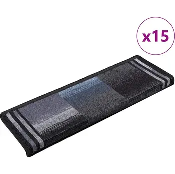 Bytový textil vidaXL Samolepící nášlapy na schody 15 ks 65x21x4 cm černo-šedé