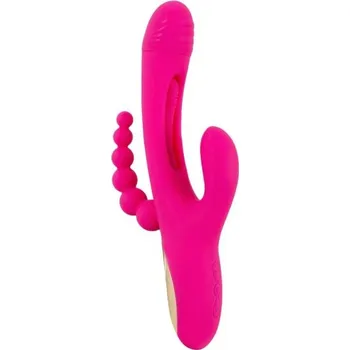 Vibrátor InToYou Triya Vibe with Flipping Tongue & Anal Beads Purple