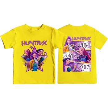 KPop Demon Hunters (Lovkyně démonů) KPop Demon Hunters dívčí tričko s oboustranným potiskem Barva: Žlutá, Velikost: 130