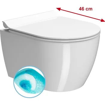 Klozet Gsi PURA SHORT závěsná WC mísa, Swirlflush, 35x46cm, bílá ExtraGlaze