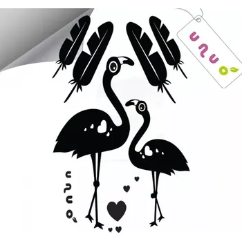 Unuo Reflexní nažehlovací panel 9x13cm Plameňáci