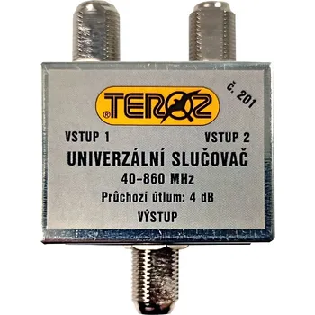 Anténní zesilovač anténní univerzální slučovač TV s 2 vstupy F TEROZ č.201