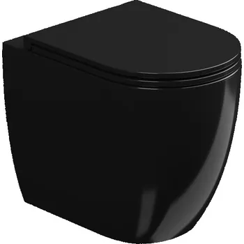 Klozet WC mísa stojící Like, rimless, keramická, černá lesklá, LKWC01002FI