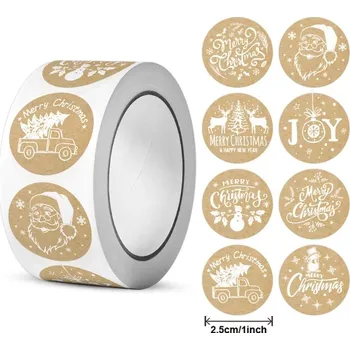 Vánoční dekorace Flamenco Mystique 500 kusů Vánočních samolepek na pásku, průměr 25 mm, papírové materiál