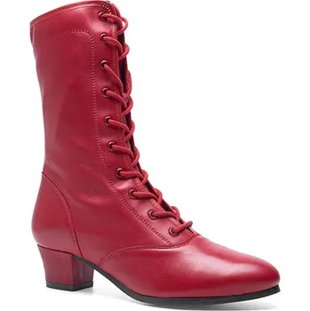 Dámská sálová obuv Rumpf,Šněrovací kozačky s gumovou podrážkou 8940, červená 38