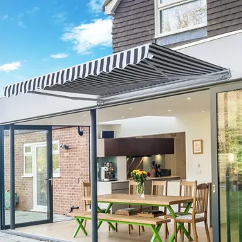 Markýza Kloubová markýza 3,5 x 2,5 m | šedá + bílá