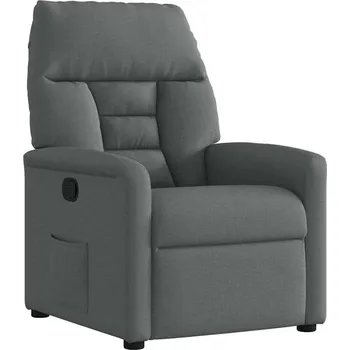 Křeslo vidaXL Polohovací křeslo textil [4015544] Barva: Tmavě šedá