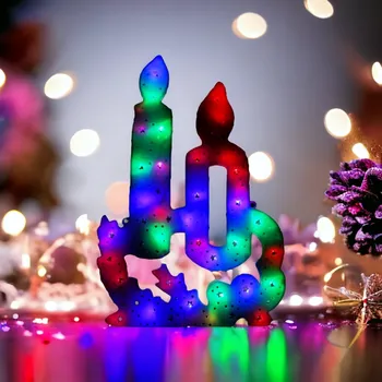 Vánoce Flamenco Mystique Závěsné ozdoba xxl svícen multikolor led osvětlení 9091