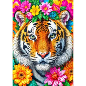 Puzzle ENJOY Puzzle Pruhy a Květiny 1000 Dílků