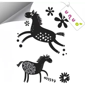 Unuo Reflexní nažehlovací panel 9x13cm Jásající koníci