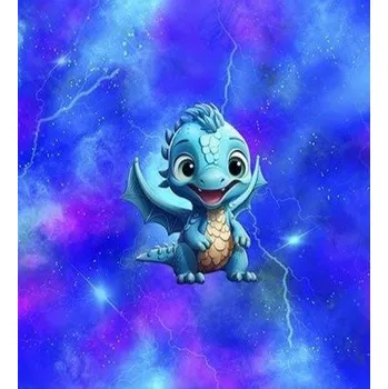 Panel - Teplákovina- Modrý dráček 50x45