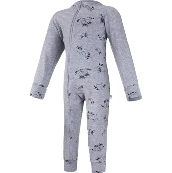 Little Angel Overal smyk DR TISK lemy Outlast® - šedý melír/šedý melír mývalové Velikost oblečení: 86