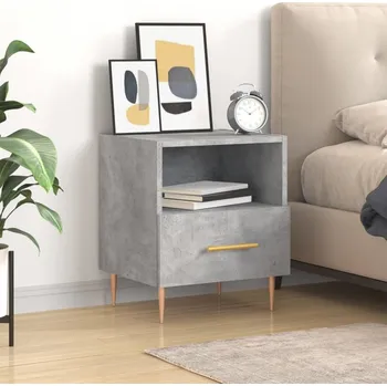 Noční stolek vidaXL Noční stolek 40 x 35 x 47,5 cm kompozitní dřevo [827410] Barva: Betonová šedá