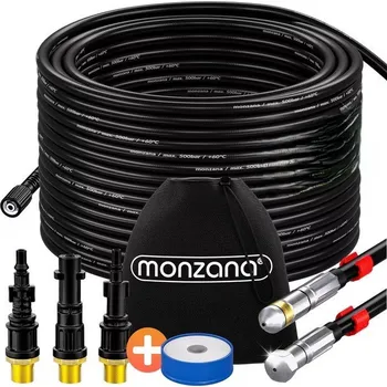 Příslušenství pro vysokotlaký čistič monzana® Prémiová 5dílná sada na čištění odpadů 15m | černá