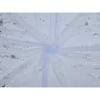 Tyl se vzorem po obou stranách, barva 2 modrá ledová stříbrná
