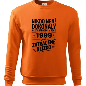 Pánská mikina Nikdo není dokonalý ale ti narození v roce 1999 jsou zatraceně blízko - Mikina Essential pánská - M ( Oranžová )