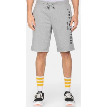 Pánské kraťasy Pánské šedé teplákové kraťasy Tommy Hilfiger - Velikost S, Barva Šedá M56353 1564686385