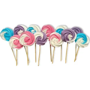 Jedlá dekorace na dort Cukrová lízátka barevná 3 druhy 12ks - I LOVE CAKES