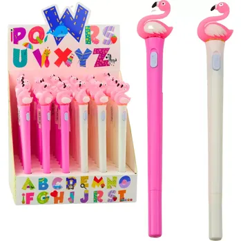 Svítící Flamingo Růžové Pero Modrý Inkoust 0,7mm