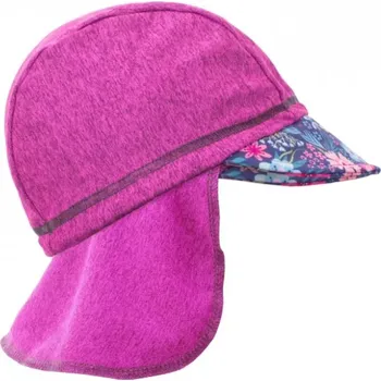 Čepice Unuo Funkční čepice s kšiltem a plachetkou UV 50+ Květinky Malinová XS (42-44 cm)