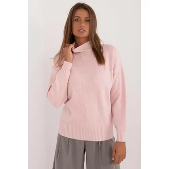 Dámský svetr Svetr se stojáčkem model 33954 pudrově růžový