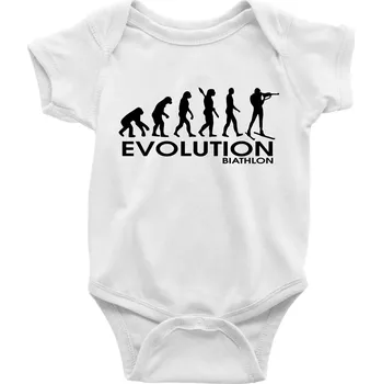 Kojenecký body Evoluce biatlonu Biathlon - Body kojenecké s krátkým rukávem - Krátký r. 18-24 měs ( Bílá )