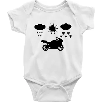 Kojenecký body Motorkář za každého počasí - silnice - Body kojenecké s krátkým rukávem - Krátký r. 6-12 mes ( Bílá )