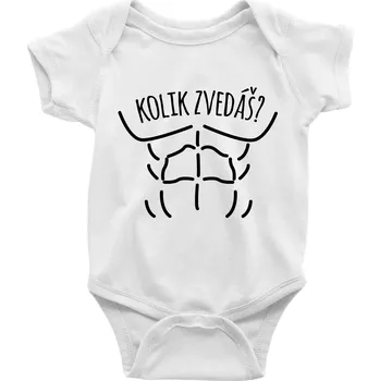 Kojenecký body Kolik zvedáš? - Body kojenecké s krátkým rukávem - Krátký r. 18-24 měs ( Bílá )