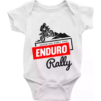 Kojenecký body Enduro rally - Body kojenecké s krátkým rukávem - Krátký r. 6-12 mes ( Bílá )