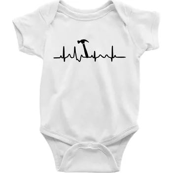 Kojenecký body Ekg Kladivo - Body kojenecké s krátkým rukávem - Krátký r. 6-12 mes ( Bílá )