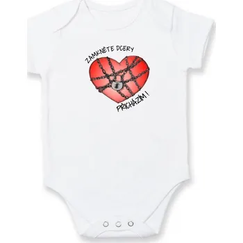 Kojenecký body Zamkněte dcery, přicházím - Body kojenecké s krátkým rukávem - Krátký r. 18-24 měs ( Bílá )