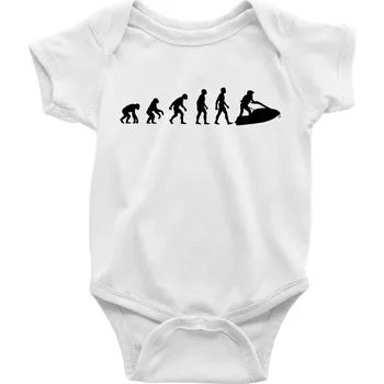 Kojenecké oblečení Evoluce vodní skútr - Body kojenecké s krátkým rukávem - Krátký r. 6-12 mes ( Bílá )