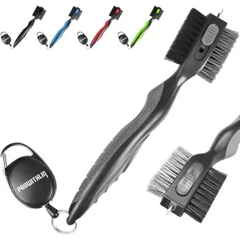 Golf Prowithlin 2 v 1 kartáč a čistič drážek golfových holí, multifunkční kartáčová hlavice s nylonovými