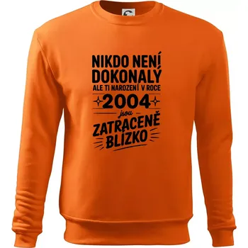 Pánská mikina Nikdo není dokonalý ale ti narození v roce 2004 jsou zatraceně blízko - Mikina Essential pánská - L ( Oranžová )