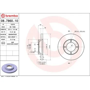 Brzdový kotouč Brzdový kotouč BREMBO 08.7860.10