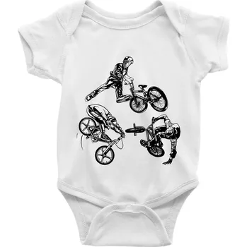 Kojenecký body BMX tricks - Body kojenecké s krátkým rukávem - Krátký r. 6-12 mes ( Bílá )