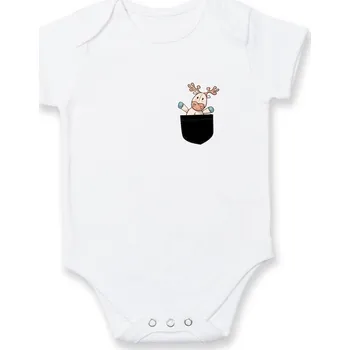 Kojenecký body Sob v kapse - Body kojenecké s krátkým rukávem - Krátký r. 6-12 mes ( Bílá )