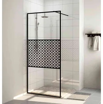 vidaXL Zástěna do průchozí sprchy čiré ESG sklo 115 x 195 cm [151031] Barva: Černá