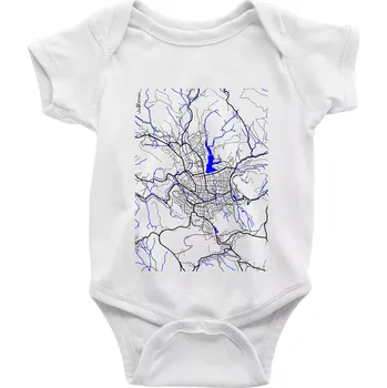 Kojenecký body Jablonec nad Nisou - Mapa s vodními toky - Body kojenecké s krátkým rukávem - Krátký r. 18-24 měs ( Bílá )