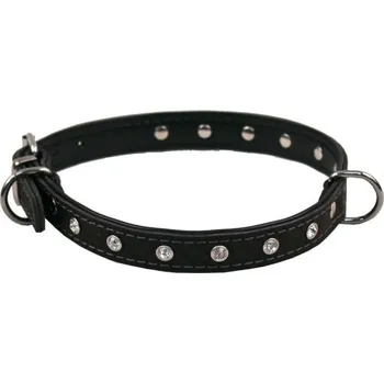 Obojek pro psa BAFPET Kožený obojek zdobený kamínky Barva: Černá, Rozměr: 16mm x 45cm /36-43/ 03110 16x45cm