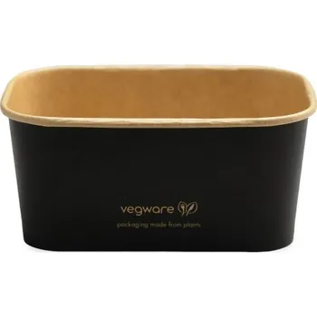 Jednorázové nádobí Kelímek vanička papírová kraft černo-hnědá 1000 ml / 50 ks