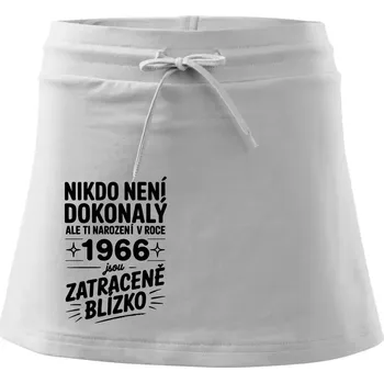 Dámská sukně Nikdo není dokonalý ale ti narození v roce 1966 jsou zatraceně blízko - Sportovní sukně - two in one - S ( Bílá )