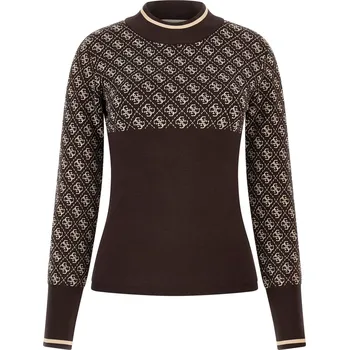 Dámský svetr Dámský Svetr GUESS LISE 4G LS SWEATER W3BR81Z37K0-FN0T – Hnědá S