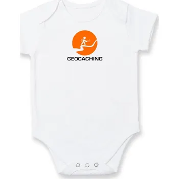 Kojenecké oblečení Geocaching turista - Body kojenecké s krátkým rukávem - Krátký r. 18-24 měs ( Bílá )